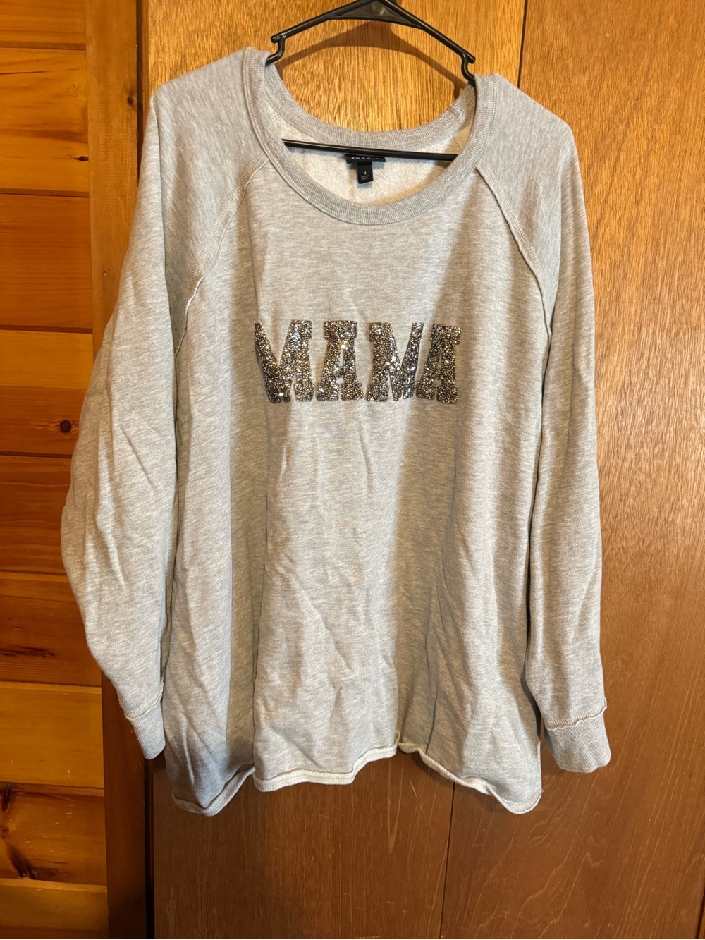 torrid Gray Sequin MAMA Pullover Sweatshirt